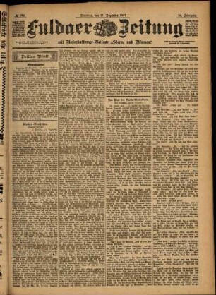 Dritte Ausgabe vom Samstag, den 11. Dezember 1897.
