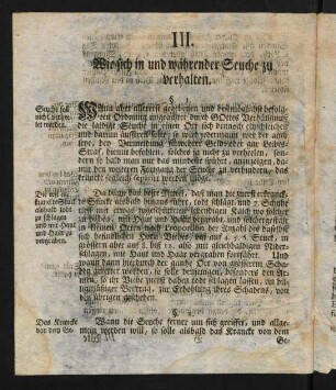 5v-9v, III. Wie sich in und währender Seuche zu verhalten