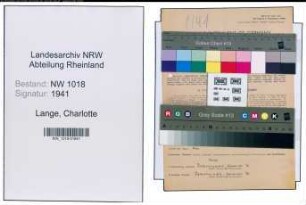 Entnazifizierung Charlotte Lange , geb. 25.01.1910 (Lehrer)