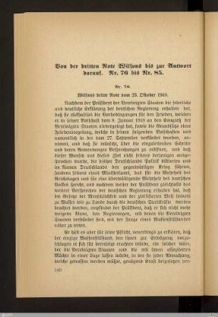 Wilsons dritte Note