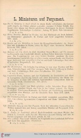 L. Miniaturen auf Pergament (Nr. 630 - 678)