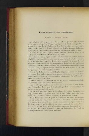 Plantes oléagineuses spontanées.