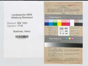 Entnazifizierung Heinz Boehmer , geb. 09.04.1921 ()
