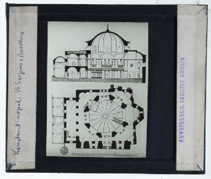 Istanbul, Hagioi Sergios und Bacchos (Küçük Ayasofya Camii) : Grundriss, Schnitt