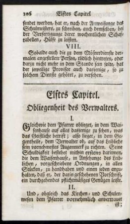 Elftes Capitel. Obliegenheit des Verwalters