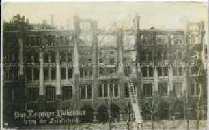 Die Ruine des Leipziger Volkshauses nach der Zerstörung 1920