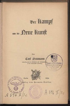 Der Kampf um die neue Kunst