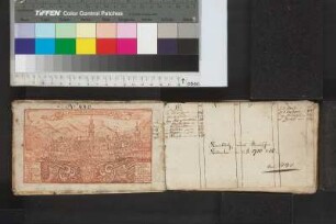 Illustration: Ansicht von Jena / Ende eines Registers (W-Z) / Notiz Bibliothekar Preller