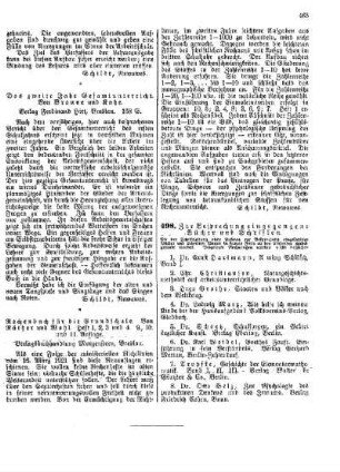 Zur Besprechung eingegangener Bücher und Schriften : [Nichtamtlicher Teil]