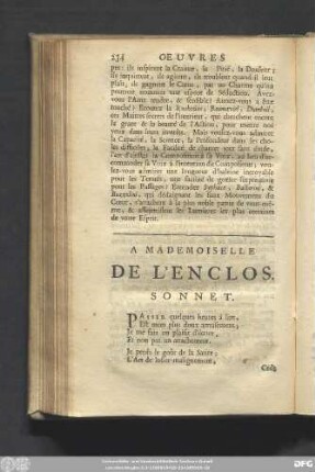 A Mademoisselle De L'Enclos. Sonnet.