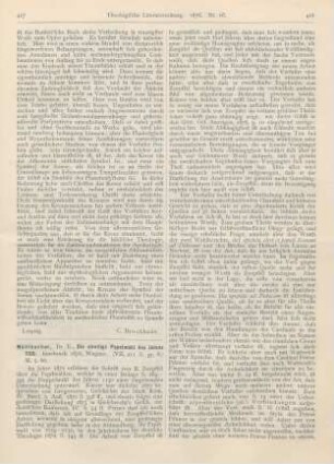 417-421 [Rezension] Mühlbacher, E., Die streitige Papstwahl des Jahres 1130