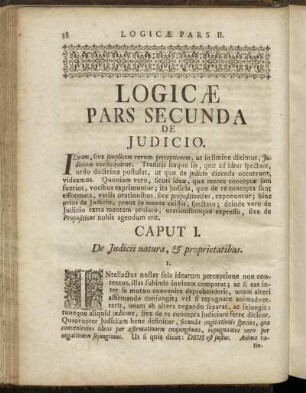 Logicæ Pars Secunda de Judicio.