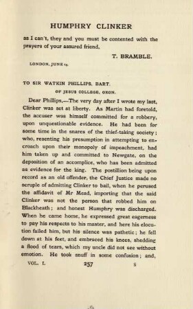 To Sir Watkin Phillips, Bart. of Jesus College, Oxon