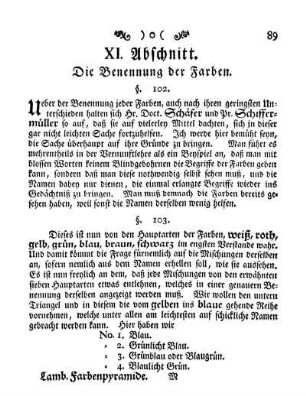 XI. Abschnitt. Die Benennung der Farben