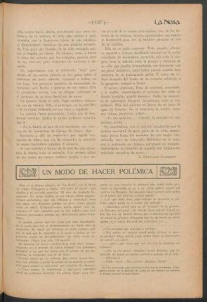 Un modo de hacer polémica