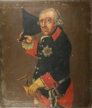 Preussen, Friedrich II., den Hut ziehend