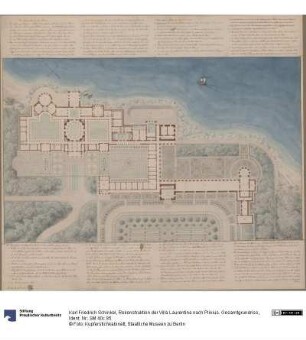 Rekonstruktion der Villa Laurentina nach Plinius. Gesamtgrundriss