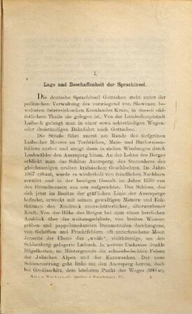 Die deutsche Sprachinsel Gottschee : Geschichte und Mundart, Lebensverhältnisse, Sitten und Gebräuche, Sagen, Märchen und Lieder