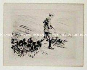Jäger mit Hunden - Beilage der Zeitschrift für Bildende Kunst 1914/1915