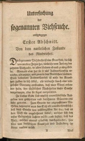 Erster Abschnitt. Von dem natürlichen Zustande des Rindviehes