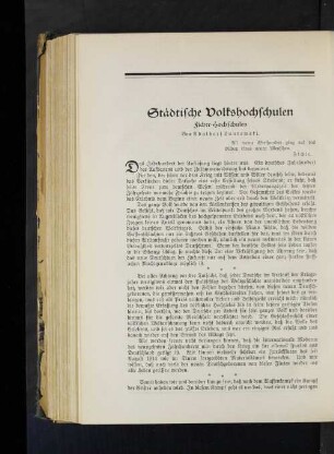 Städtische Volkshochschulen Fichte-Hochschulen Von Adalbert Luntowski.
