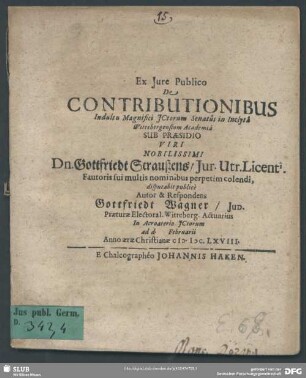 Ex Jure Publico De Contributionibus