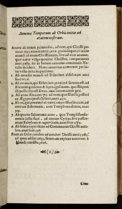 Summa Temporum ab Orbis initio ad ætatem nostram.