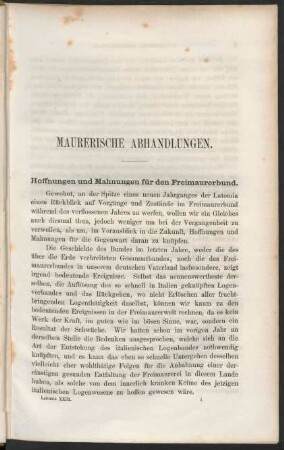 Maurerische Abhandlungen.
