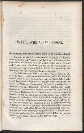 Maurerische Abhandlungen.