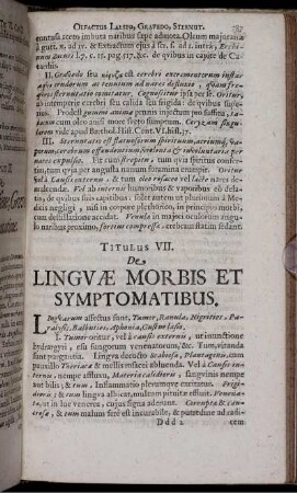 Titulus VII. De Linguae Morbis Et Symptomatibus