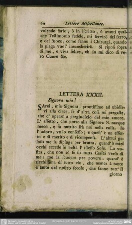 Lettera XXXII. Signor mio!