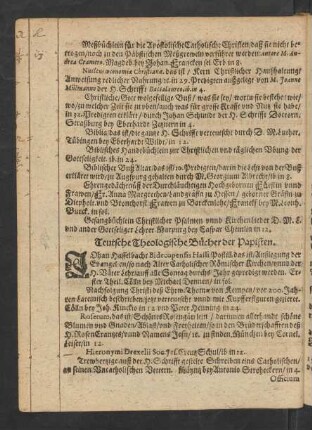 Teutsche Theologische Bücher der Papisten.