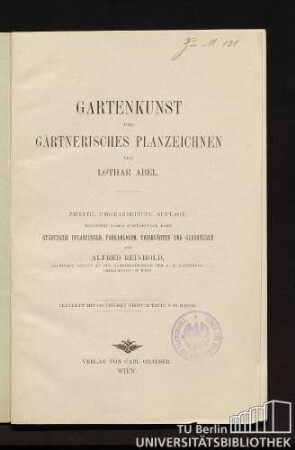 Gartenkunst und gärtnerisches Planzeichnen. Textheft.