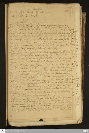 Brief von August Hermann Francke an Marquard Ludwig v. Printzen.
