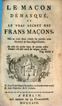 Le Maçon demasqué