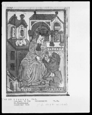 Zwei Buchillustrationen — Heiliger Hieronymus