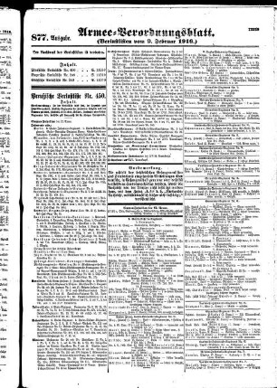 877. Ausgabe. Mittwoch, 9. Februar 1916