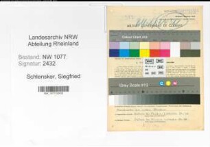 Entnazifizierung Siegfried Schlensker , geb. 08.04.1918 (Polizist)