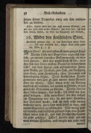16. Wider den fleischlichen Sinn.