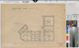 Arnsberg, Bezirksregierung, Dienstgebäude Schlossstraße 14, Grundriss Untergeschoss, Baubestandszeichnung