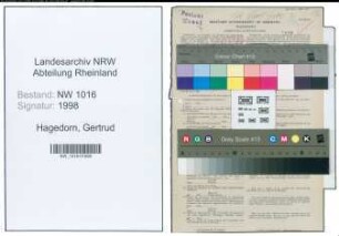 Entnazifizierung Gertrud Hagedorn , geb. 25.03.1900 ()