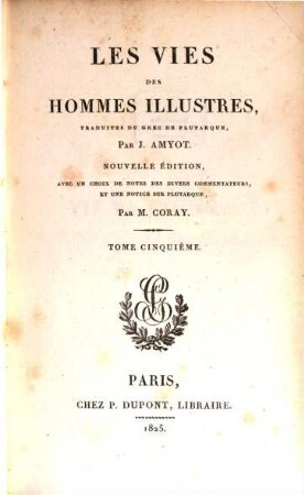 Les vies des hommes illustres, 5