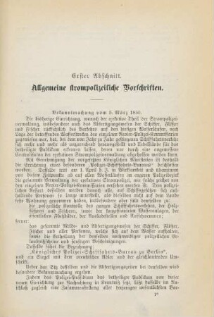Erster Abschnitt. Allgemeine strompolizeiliche Vorschriften