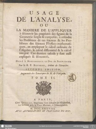 2: Analyse Demontrée Ou La Méthode De Resoudre Les Problêmes Des Mathematiques, Et D'Appendre Facilement Ces Sciences
