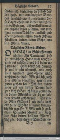 Tägliches Abend-Gebet