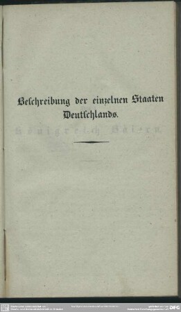 Beschreibung der einzelnen Staaten Deutschlands