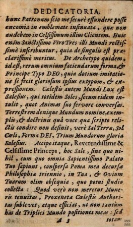 Assertionum Philosophicarum Pars Secunda Cosmologica De Mundo Elementari, Coelesti, Et Archetypo