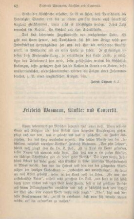 62-75 Friedrich Wasmann, Künstler und Convertit