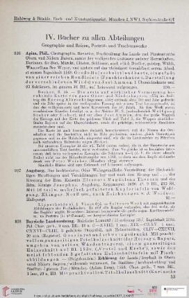 IV. Bücher zu allen Abteilungen (Nr. 926 - 950)