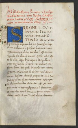 Opusculum de regimine, ital.